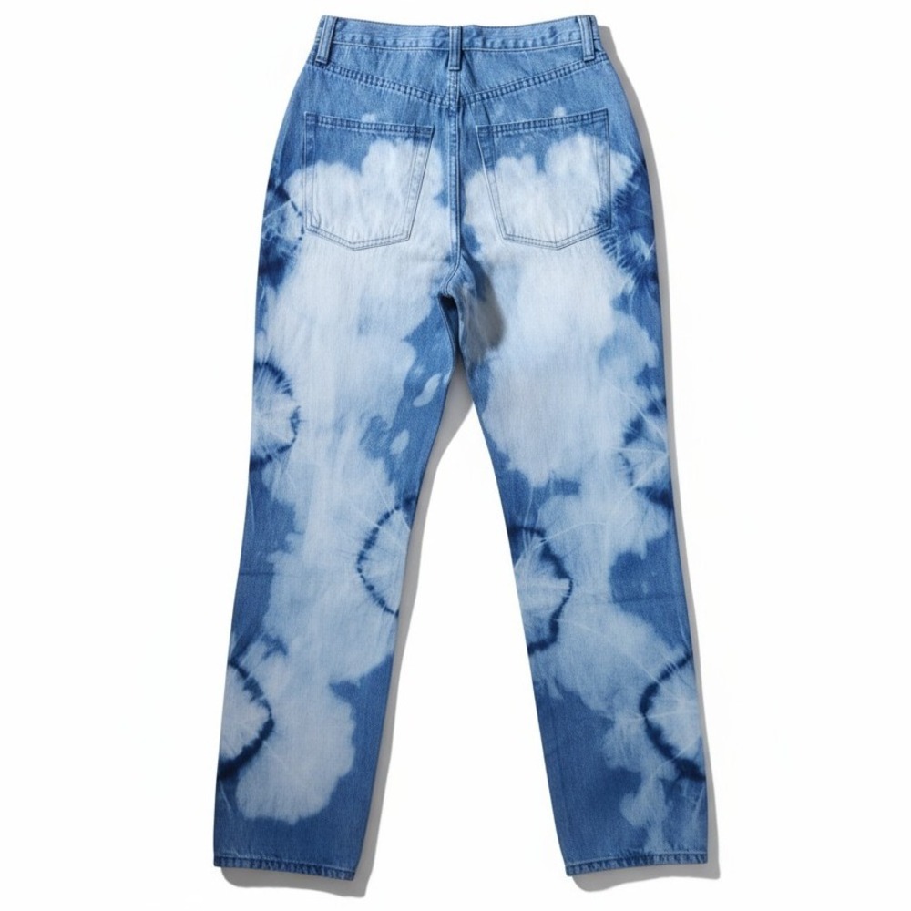 Juicy Couture Indigo Tie Dye Relaxed 5 Pocket Denim Jeans Women Size 25 NWT $120 - Picture 2 of 6